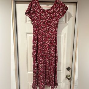 Gorgeous Small Red Floral Maxi Dress!!!